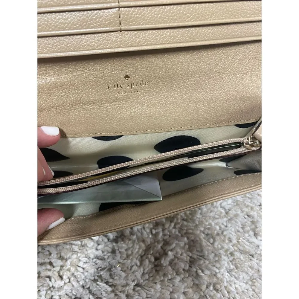 Kate Spade Black & Taupe Leather Elena Shoulder Bag & Wallet/Wristlet